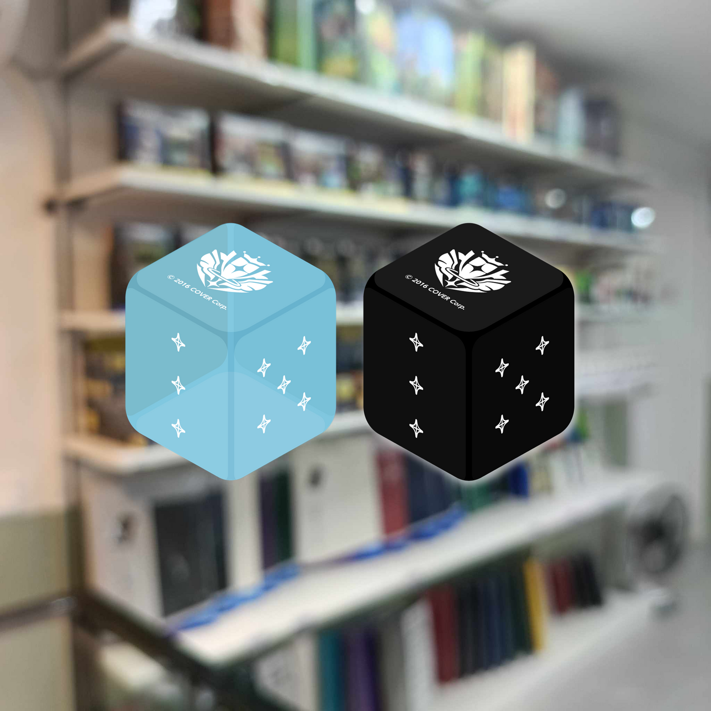 hololive OFFICIAL CARD GAME - Official Dice - Light Blue & Black (2-piece set)
