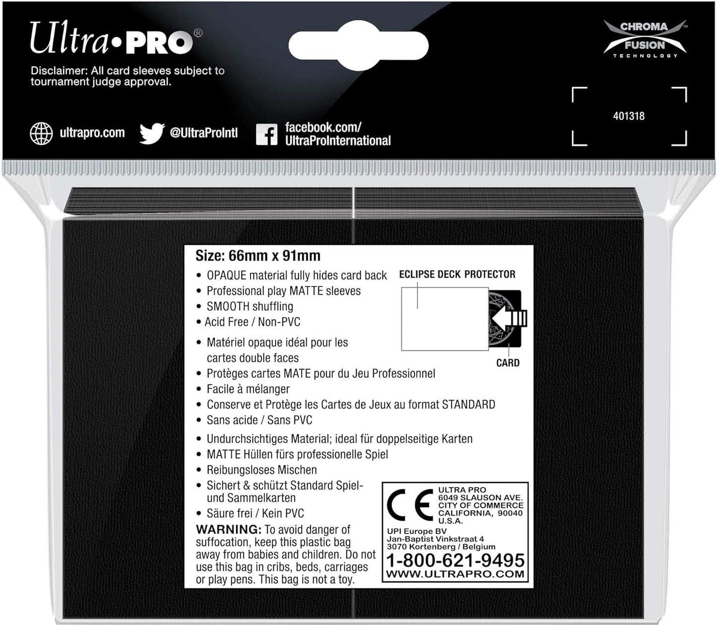 Ultra PRO Eclipse Matte Standard Sleeves (100) - Black