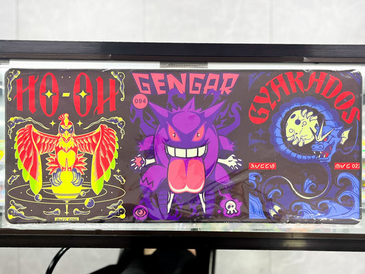 Pokemon: Ho-Oh, Gengar, and Gyarados Playmat