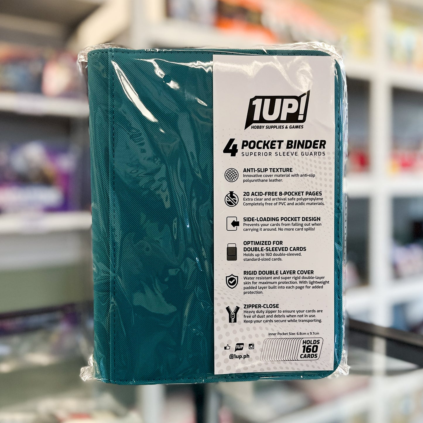 1UP 4-Pocket Zipper Binder - Petrol
