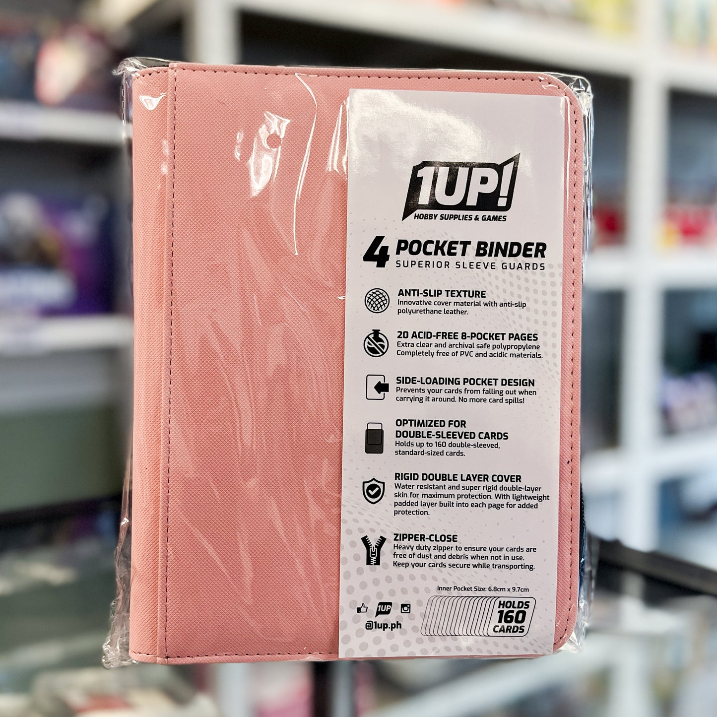 1UP 4-Pocket Zipper Binder - Light Pink