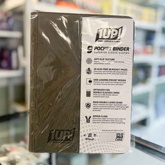 1UP 9-Pocket Zipper Binder - Grey