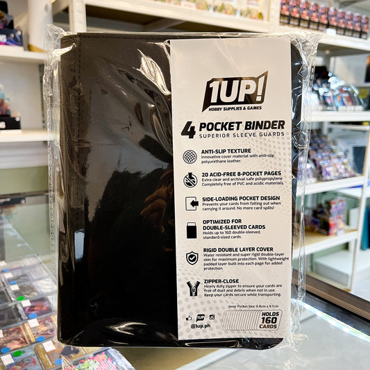1UP 4-Pocket Zipper Binder-Black