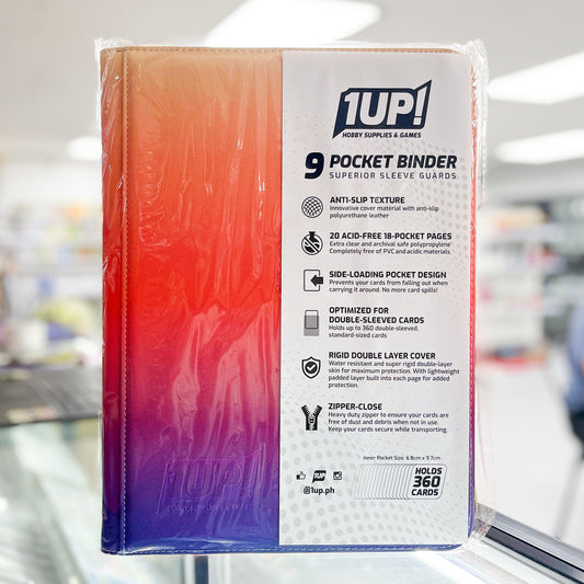 1UP 9-Pocket Gradient Zipper Binder - Sunset (Orange Purple)