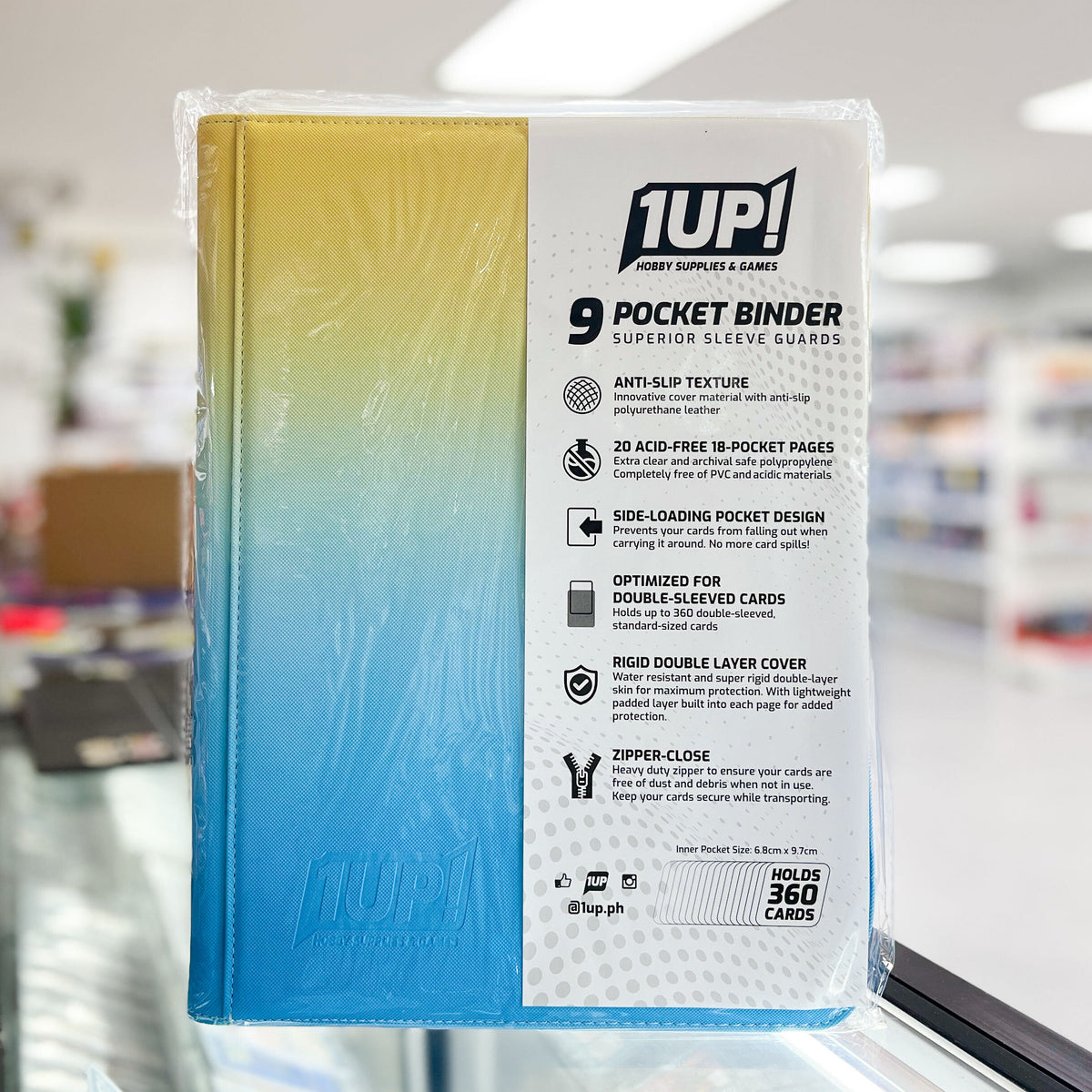 1UP 9-Pocket Gradient Zipper Binder - Daytime (Sky Blue)