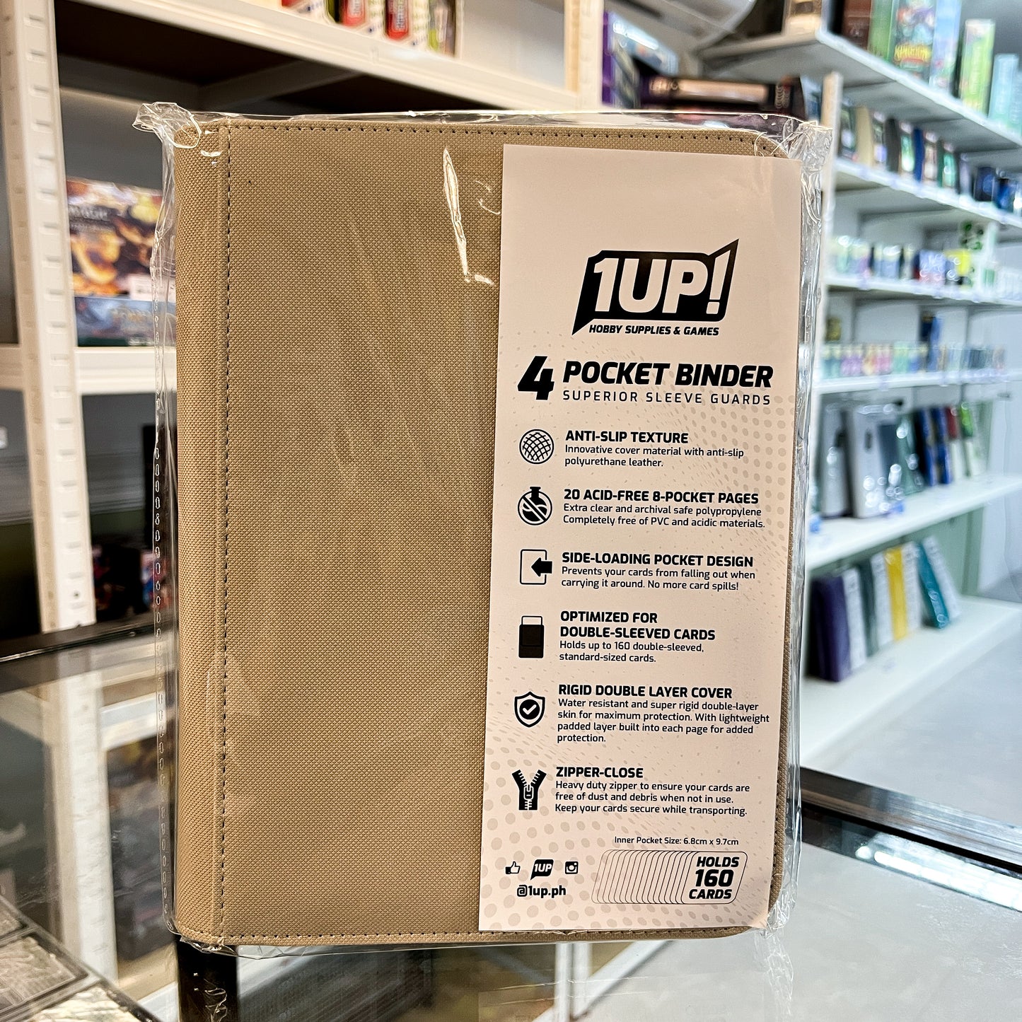 1UP 4-Pocket Zipper Binder - Light Grey