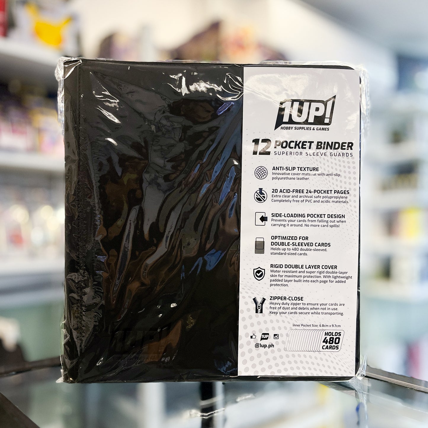 1UP 12-Pocket Zipper Binder - Black