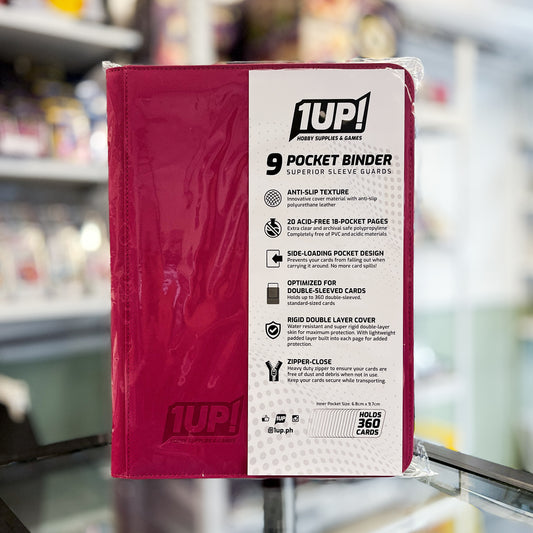 1UP 9-Pocket Zipper Binder - Fuschia Pink