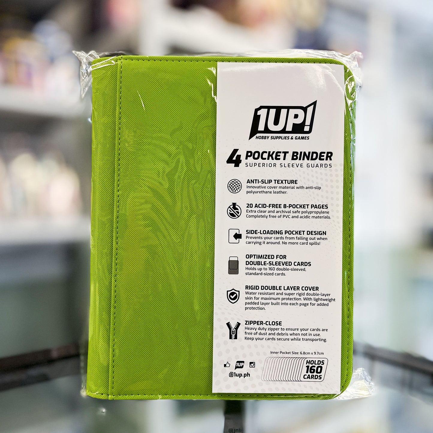 1UP 4-Pocket Zipper Binder - Apple Green