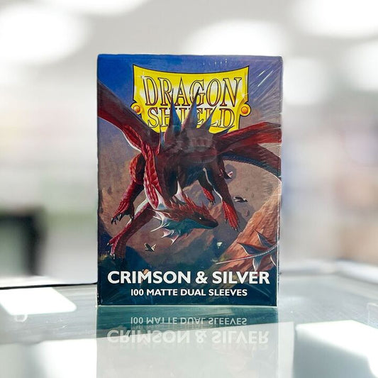 Dragon Shield Dual Matte Standard Sleeves - Crimson and Silver