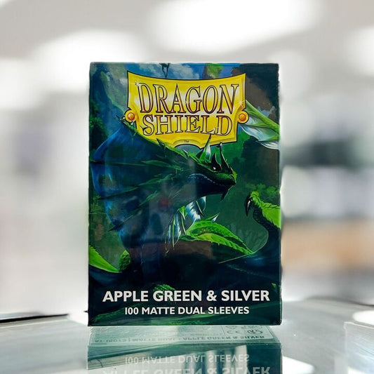 Dragon Shield Dual Matte Standard Sleeves - Apple Green and Silver