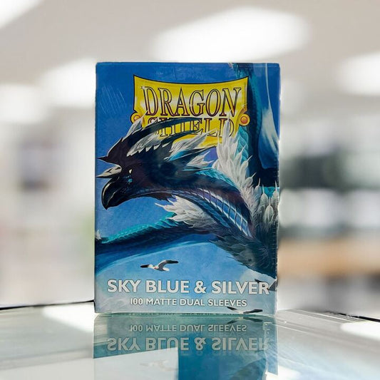 Dragon Shield Dual Matte Standard Sleeves - Sky Blue and Silver