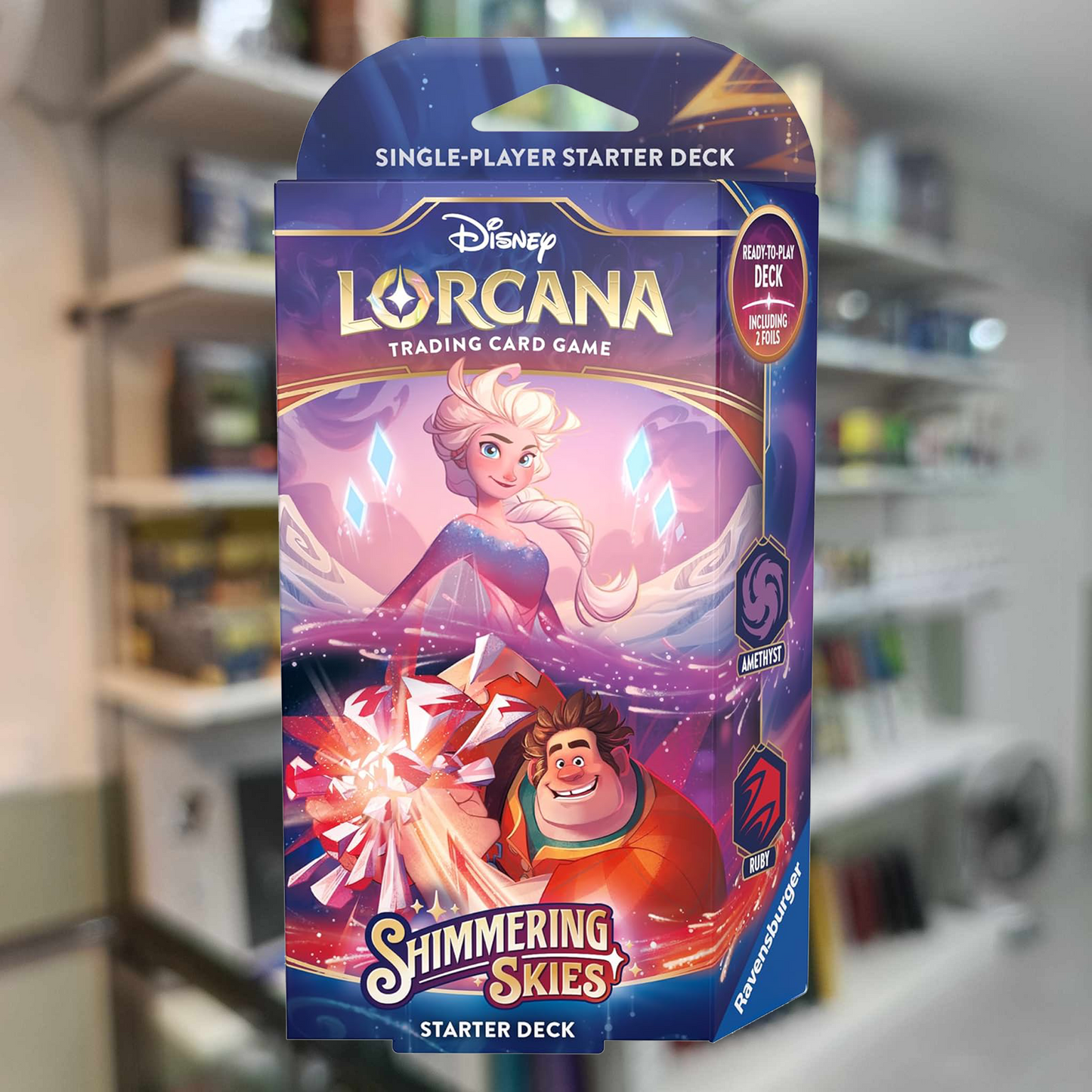 Lorcana Set 5 Shimmering Skies Starter Deck: Amethyst and Ruby Elsa and Wreck-It-Ralph