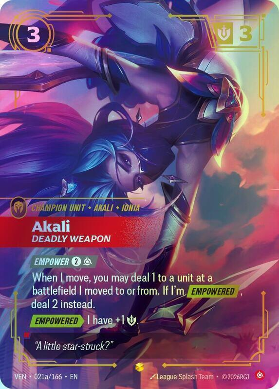 Akali - Deadly Weapon (Alternate Art) (VEN) #021a [EN/F]