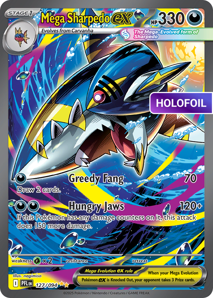 Mega Sharpedo ex (PFL) #127 [EN/H]