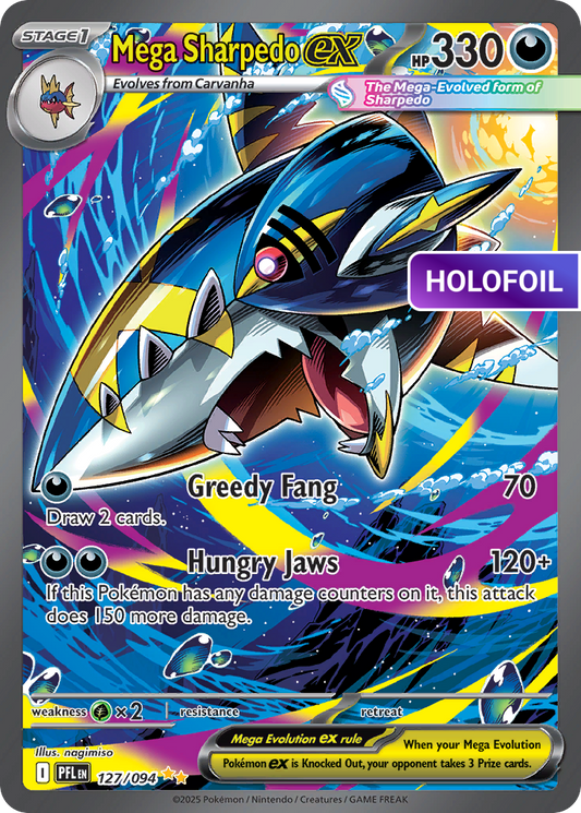 Mega Sharpedo ex (PFL) #127 [EN/H]