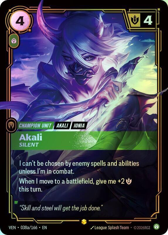 Akali, Silent (Alternate Art) (VEN) #038a [EN/F]