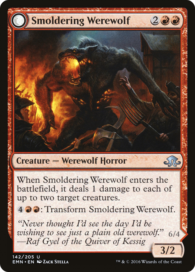 Smoldering Werewolf // Erupting Dreadwolf (EMN) #142 [EN/N]