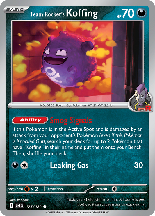 Team Rocket's Koffing (DRI) #125 [EN/N] s/o