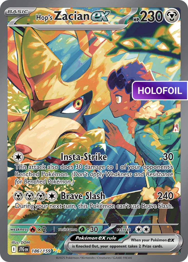 Hop's Zacian ex (JTG) #186 [EN/H]
