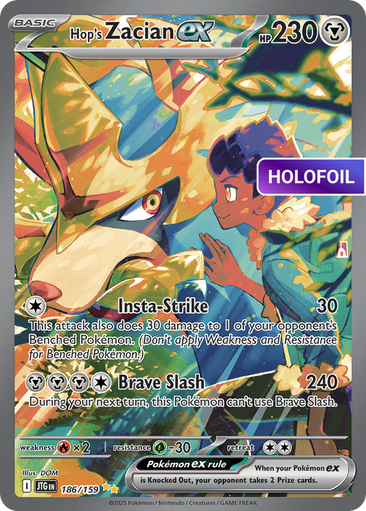 Hop's Zacian ex (JTG) #186 [EN/H]