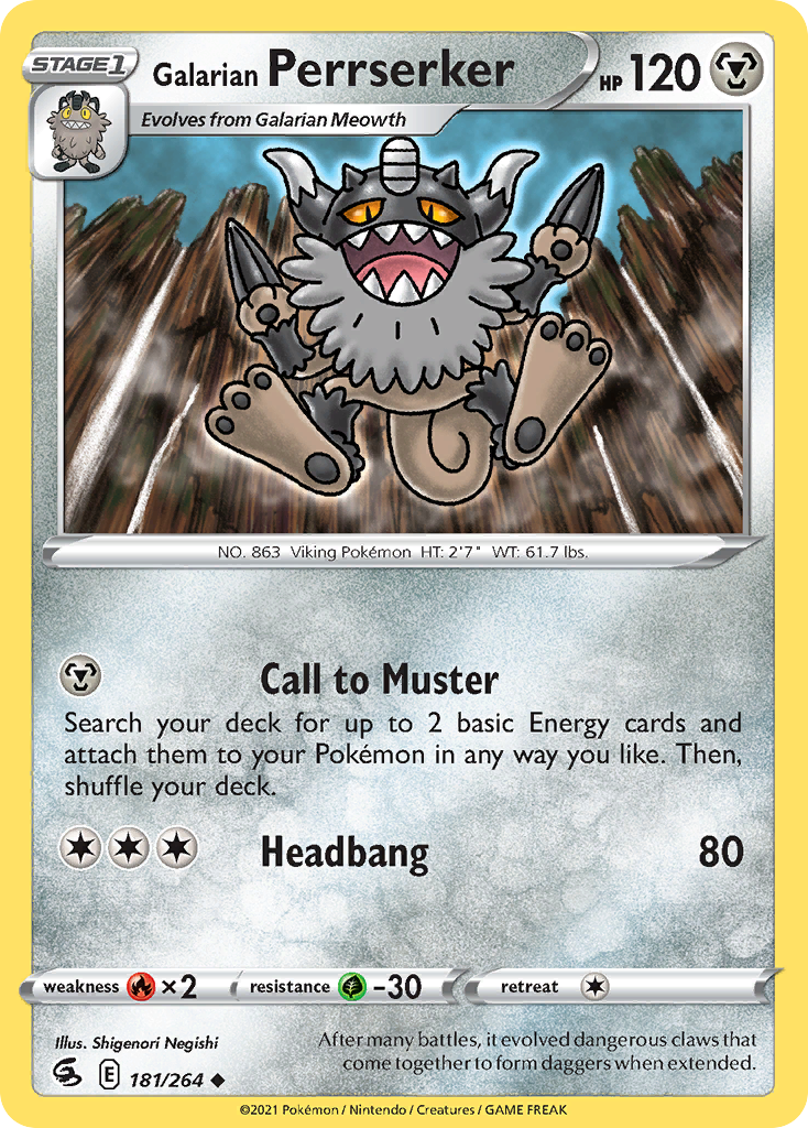 Galarian Perrserker (FST) #181 [EN/N] s/o