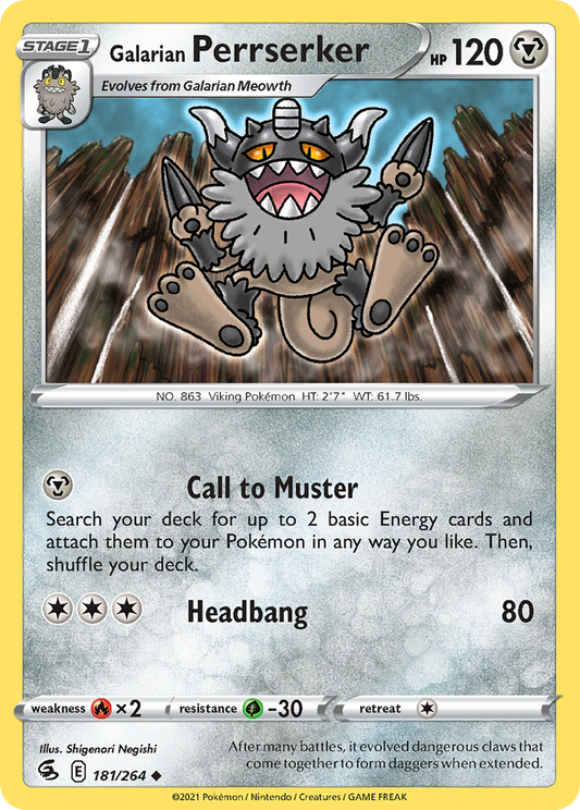 Galarian Perrserker (FST) #181 [EN/N] s/o