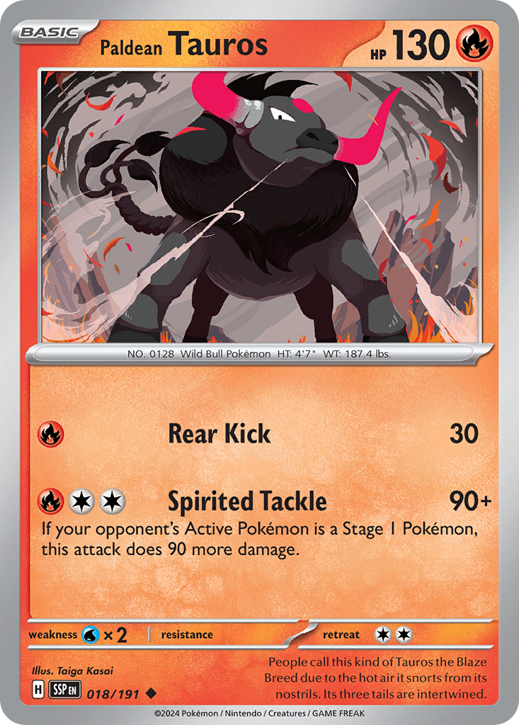 Paldean Tauros - 018/191 (SSP) #018 [EN/N]