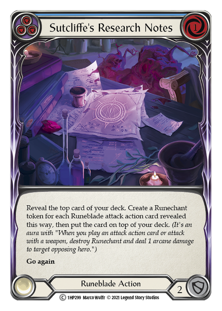 Sutcliffe's Research Notes - Blue (1HP) #1HP299 [EN/N]