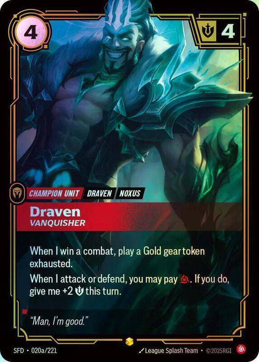 Draven - Vanquisher (Alternate Art) (SFD) #020a [EN/F] s/o