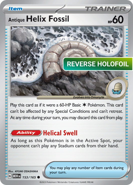 Antique Helix Fossil (MEW) #153 [EN/R] s/o