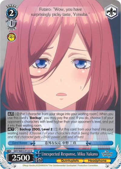 Unexpected Response, Miku Nakano (5HY/W83) #5HY/W83-E122 [EN]