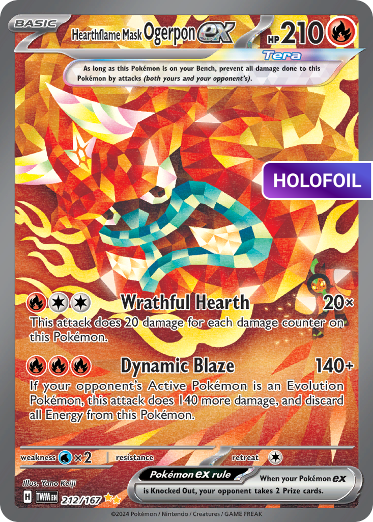Hearthflame Mask Ogerpon ex - 212/167 (TWM) #212 [EN/H] s/o