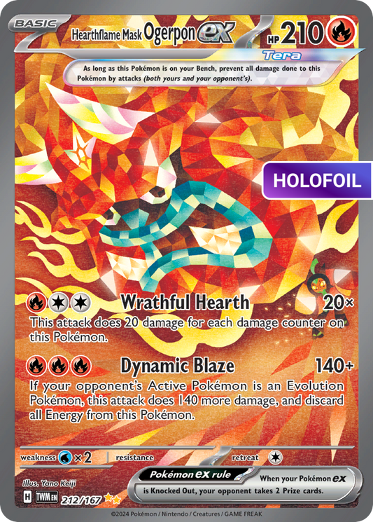 Hearthflame Mask Ogerpon ex - 212/167 (TWM) #212 [EN/H] s/o