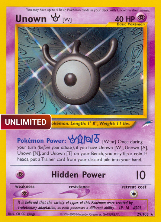 Unown [W] (N4) #029 [EN/U] s/o