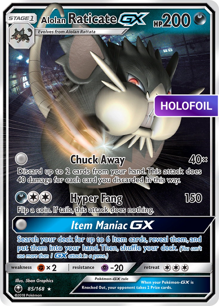 Alolan Raticate GX (CES) #85 [EN/H] s/o