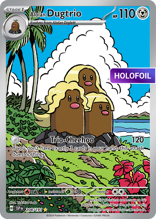 Alolan Dugtrio - 208/191 (SSP) #208 [EN/H] s/o