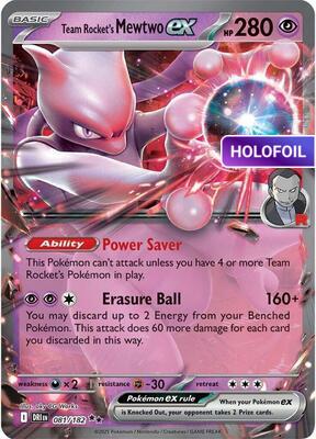 Team Rocket's Mewtwo ex - 081/182 (DRI) #081 [EN/H] s/o