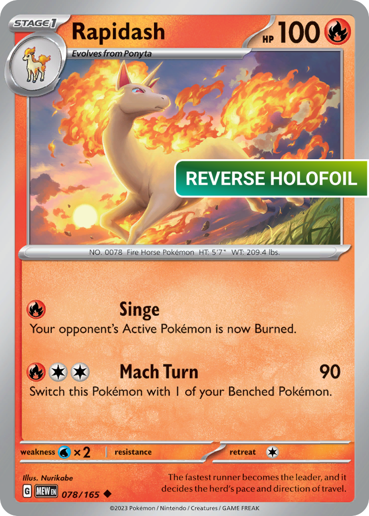 Rapidash (MEW) #078 [EN/R] s/o