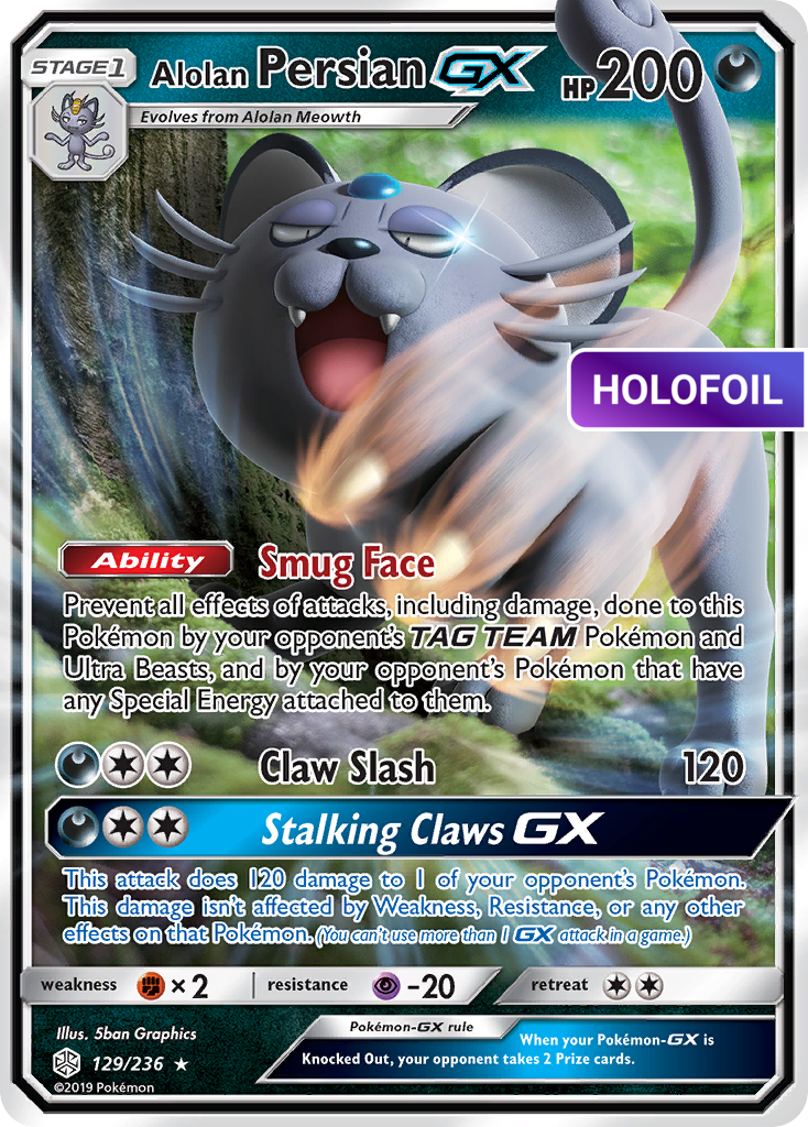 Alolan Persian GX (CEC) #129 [EN/H] s/o