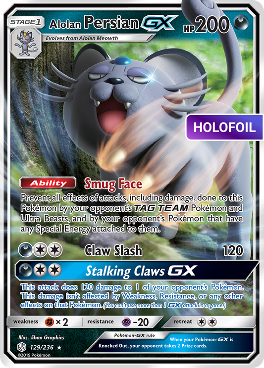 Alolan Persian GX (CEC) #129 [EN/H] s/o