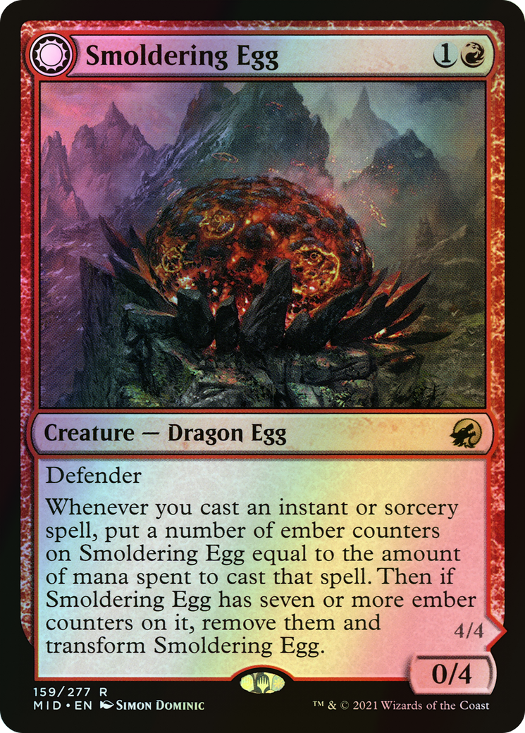 Smoldering Egg // Ashmouth Dragon (MID) #159 [EN/F] s/o