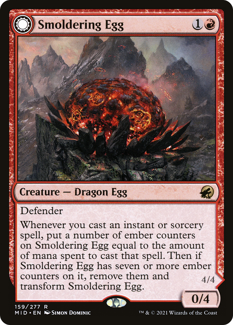 Smoldering Egg // Ashmouth Dragon (MID) #159 [EN/N] s/o