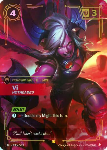 Vi, Hotheaded (Alternate Art) (UNL) #030a [EN/F]