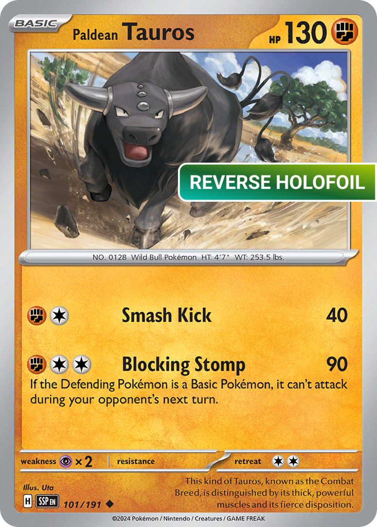 Paldean Tauros - 101/191 (SSP) #101 [EN/R] s/o