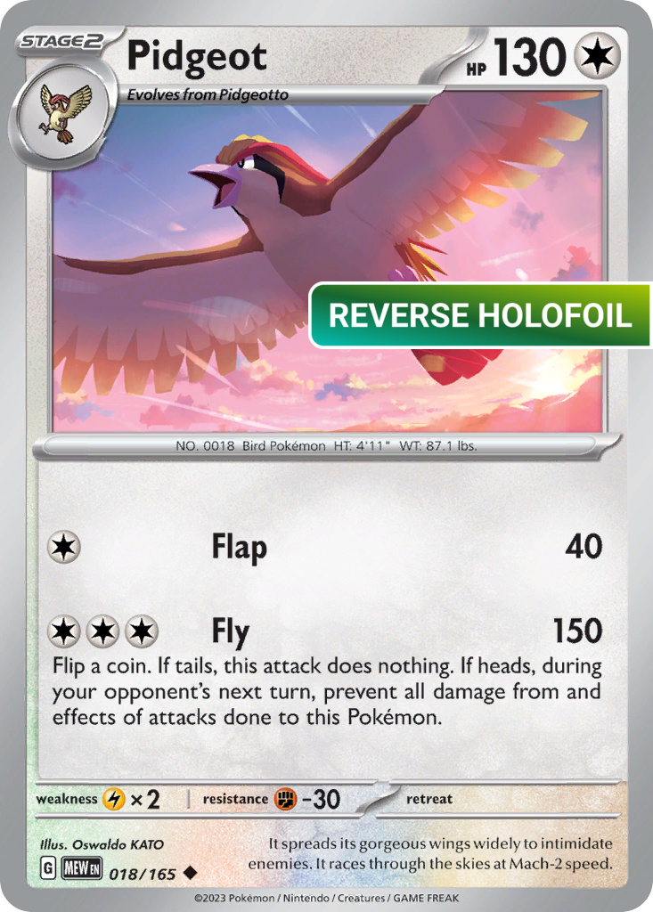 Pidgeot (MEW) #018 [EN/R] s/o