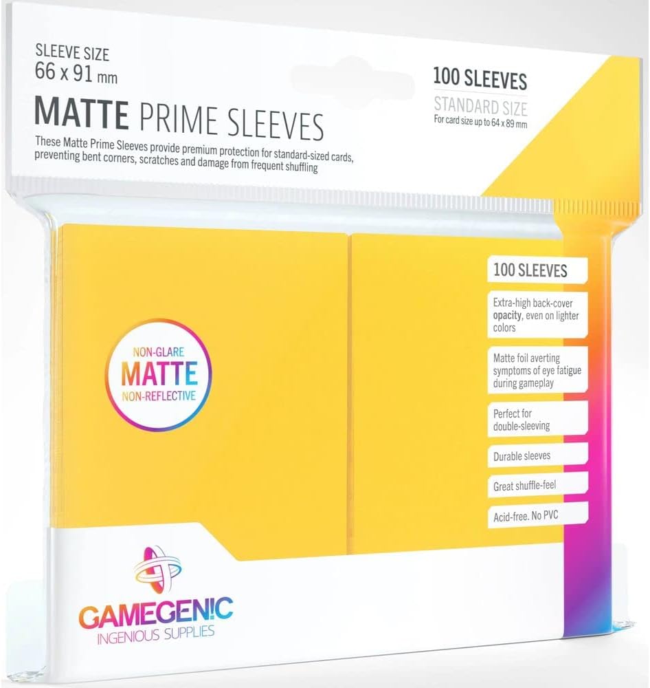 Gamegenic Prime Sleeves Matte:  Yellow (100)