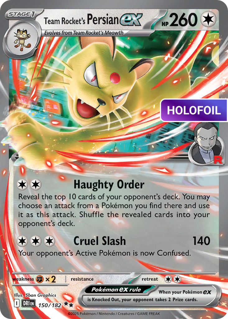 Team Rocket's Persian ex - 150/182 (DRI) #150 [EN/H] s/o