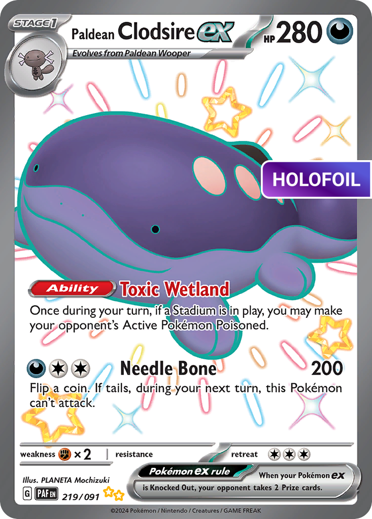 Paldean Clodsire ex (PAF) #219 [EN/H] s/o