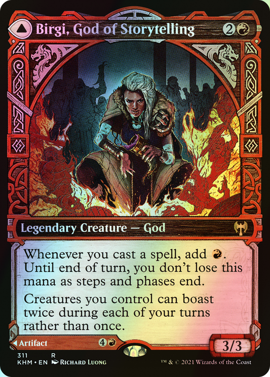 Birgi, God of Storytelling // Harnfel, Horn of Bounty (KHM) #311 [EN/F] s/o